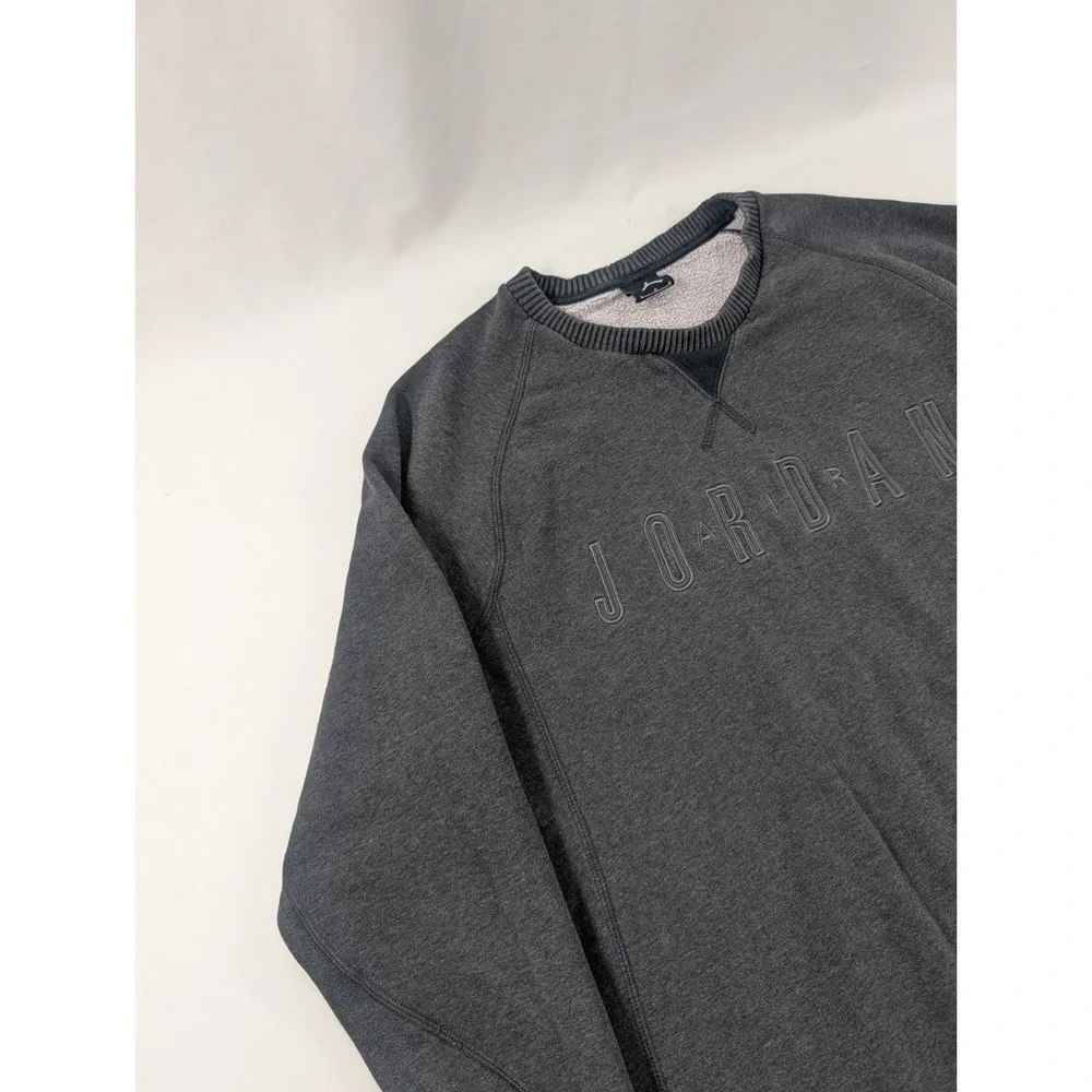 Air Jordan‎ Flight Jumpman Pullover Gray Sweatshirt Heavy Embroidery Large